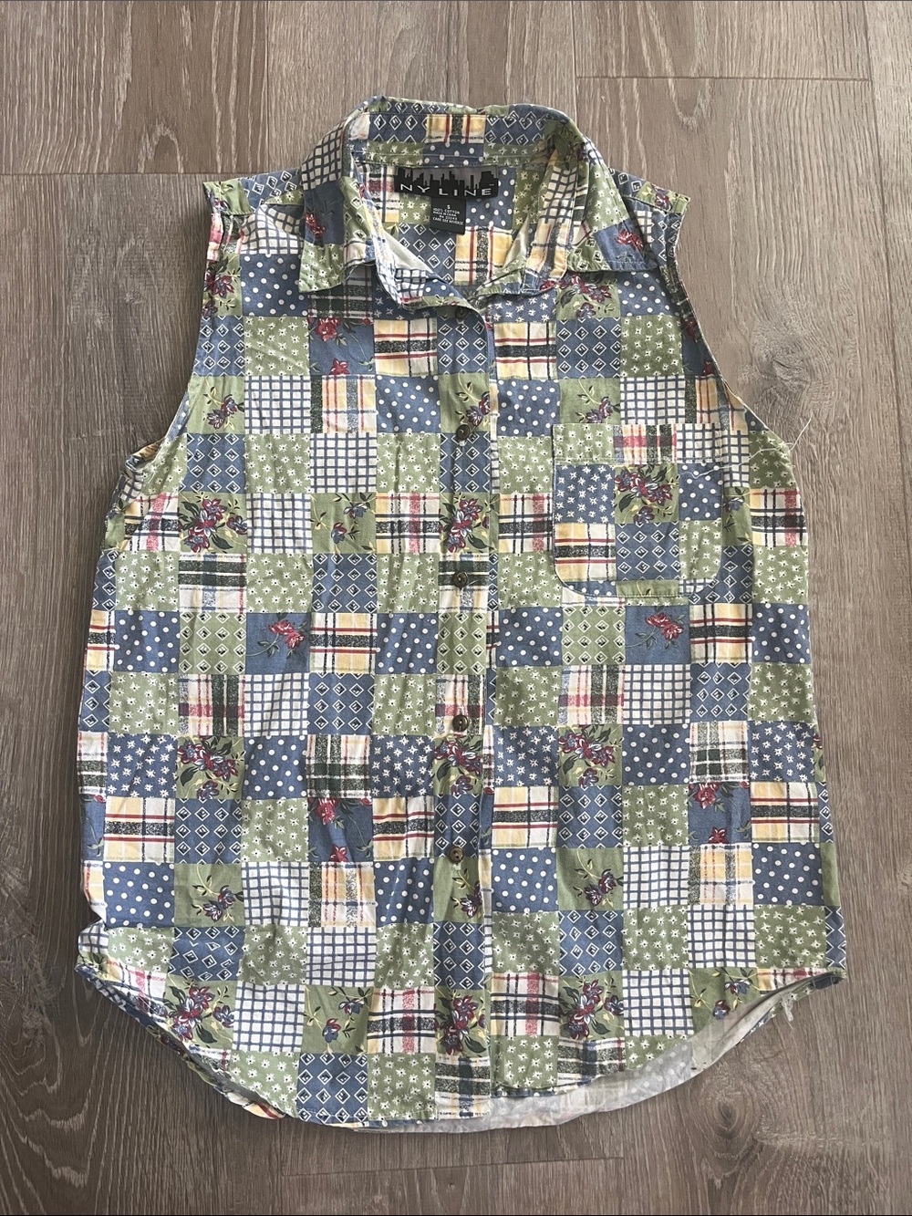 Vintage 90s Patchwork Sleeveless Top